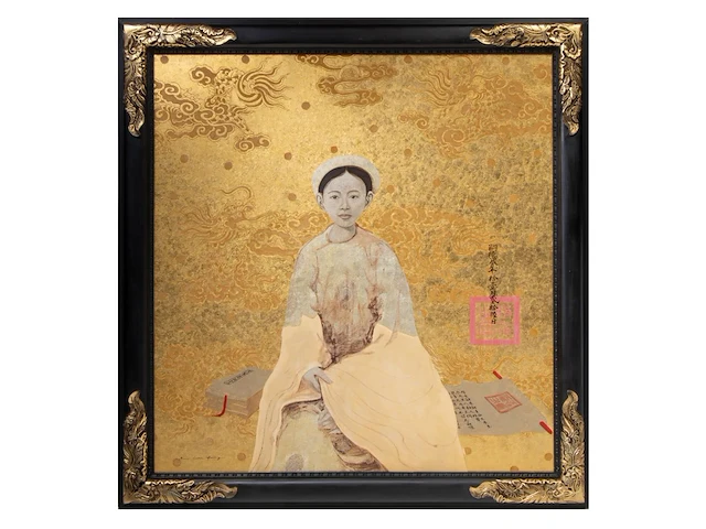 Bui huu hung (1957), 'princess' (2008), lacquer on canvas, 124 x 131,5 cm - afbeelding 2 van  3