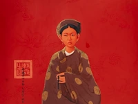 Bui huu hung (1957), 'tranquillity' (2008), lacquer on wood, 119,5 x 119,5 cm