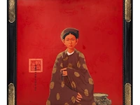 Bui huu hung (1957), 'tranquillity' (2008), lacquer on wood, 119,5 x 119,5 cm - afbeelding 2 van  4