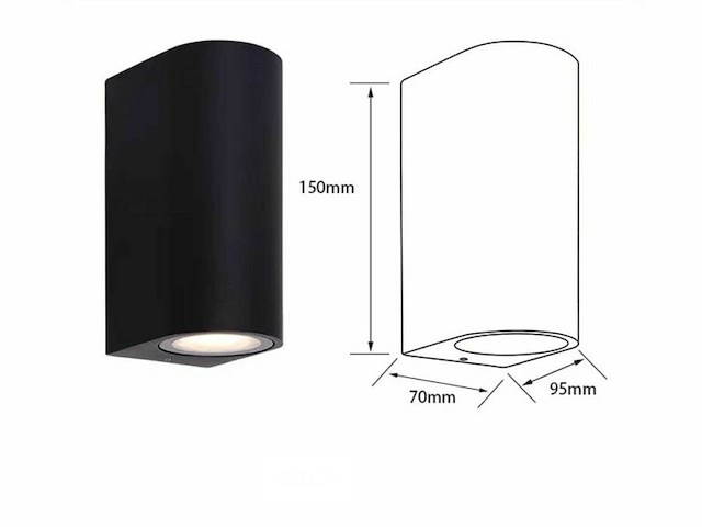 Buiten wandlamp - gu10 dual flow - dubbele stroom (20x) - afbeelding 5 van  7