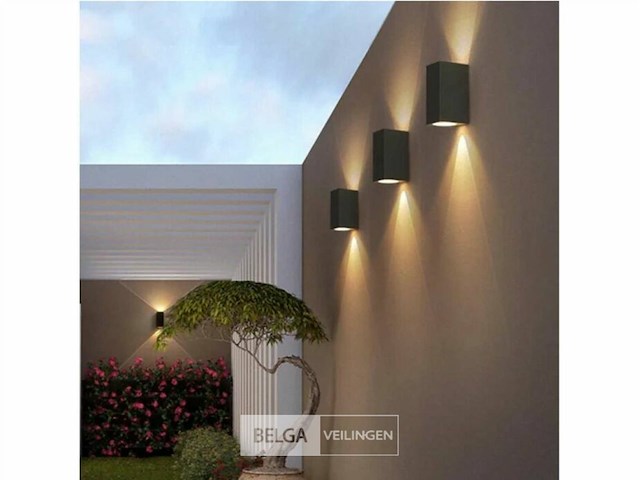 Buiten wandlamp - gu10 rechthoek - dubbele stroom (10x) - afbeelding 3 van  5