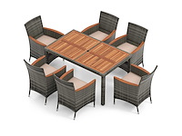 Buiteneettafel - acaciahout en rotan - afbeelding 3 van  4