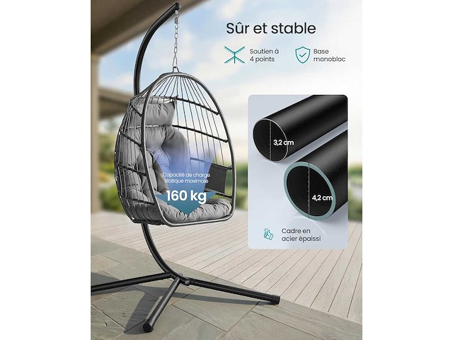 Buitenstoel, opvouwbare en uitneembare draagkoor - afbeelding 7 van  7
