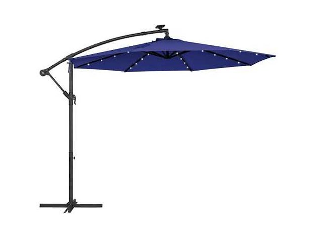 Buitentuinparasol cantilever met zonne-energie led, parasol ø 3 m - afbeelding 2 van  4