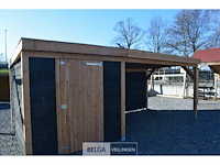Buitenverblijf met berging douglas 300x300cm, 700x300x245x230cm