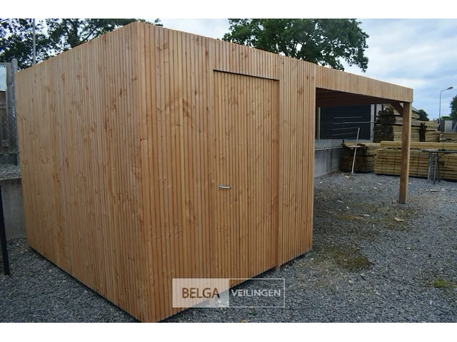 Buitenverblijf modern met berging en luifel - 295x700 cm - afbeelding 1 van  6