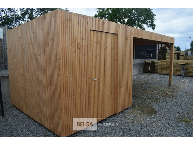 Buitenverblijf modern met berging en luifel - 350x650 cm - afbeelding 1 van  6