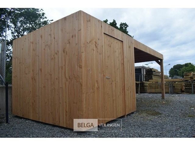 Buitenverblijf modern met berging en luifel - 400x700 cm - afbeelding 2 van  6