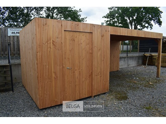Buitenverblijf modern met berging en luifel - 400x700 cm - afbeelding 3 van  6