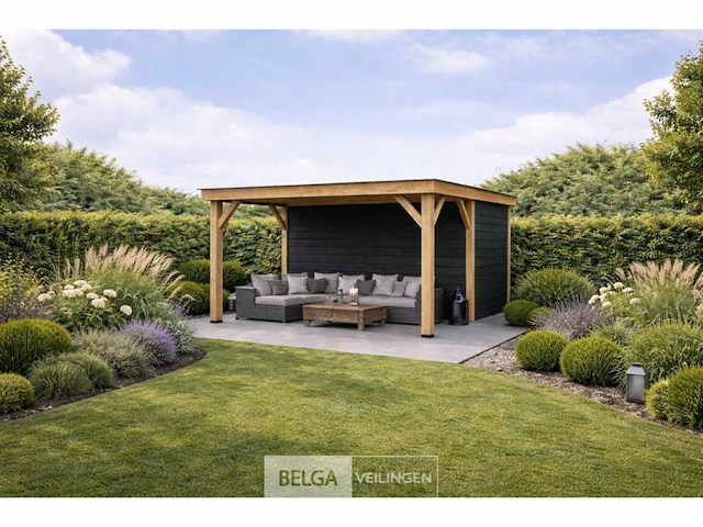 Buitenverblijf overkapping douglas, afm 624x500 x hoogte 245cm - afbeelding 1 van  5
