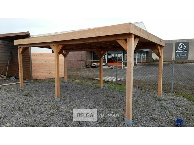 Buitenverblijf overkapping douglas afm 900x400cm hoogte 245cm - afbeelding 1 van  7