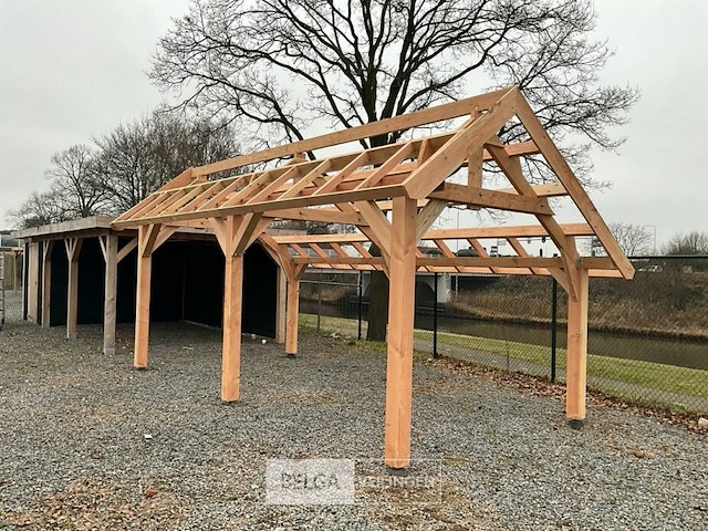 Buitenverblijf overkapping douglas met achter wand 400x300cm hoogte 245cm - afbeelding 7 van  9