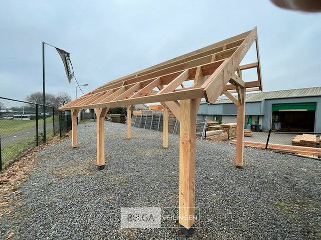 Buitenverblijf overkapping douglas met achter wand 400x300cm hoogte 245cm - afbeelding 9 van  9