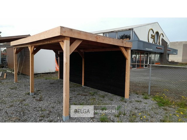 Buitenverblijf overkapping douglas met achter wand afm 1200x300cm hoogte 245cm - afbeelding 3 van  9