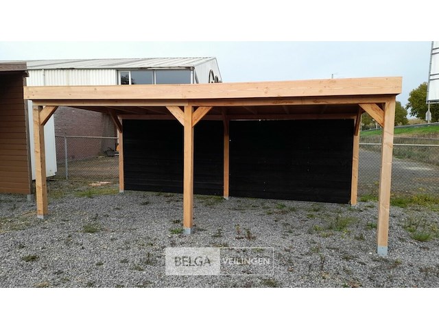 Buitenverblijf overkapping douglas met achter wand afm 1200x400cm hoogte 245cm - afbeelding 1 van  9
