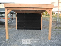 Buitenverblijf overkapping douglas met achter wand afm 400x300cm hoogte 245cm - afbeelding 1 van  9