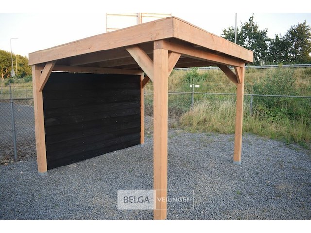 Buitenverblijf overkapping douglas met achter wand afm 400x300cm hoogte 245cm - afbeelding 3 van  9