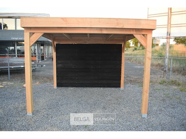 Buitenverblijf overkapping douglas met achter wand afm 400x400cm hoogte 245cm - afbeelding 1 van  9