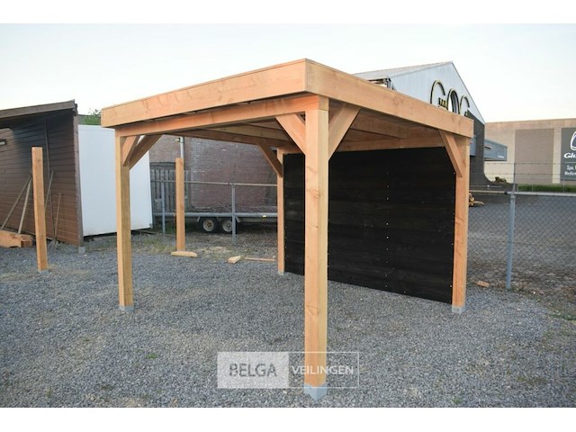 Buitenverblijf overkapping douglas met achter wand afm 400x400cm hoogte 245cm - afbeelding 2 van  9