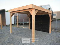 Buitenverblijf overkapping douglas met achter wand afm 400x400cm hoogte 245cm - afbeelding 2 van  9