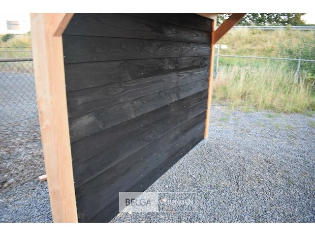 Buitenverblijf overkapping douglas met achter wand afm 400x400cm hoogte 245cm - afbeelding 4 van  9