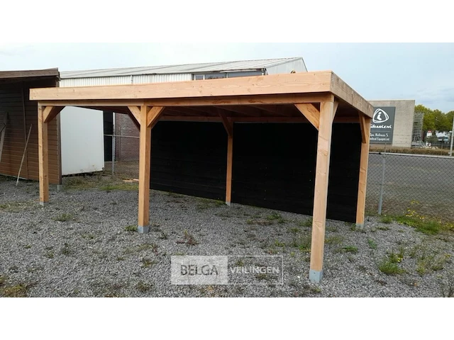 Buitenverblijf overkapping douglas met achter wand afm 500x300cm hoogte 245cm - afbeelding 2 van  9