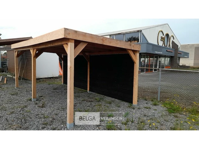 Buitenverblijf overkapping douglas met achter wand afm 800x300cm hoogte 245cm - afbeelding 3 van  9