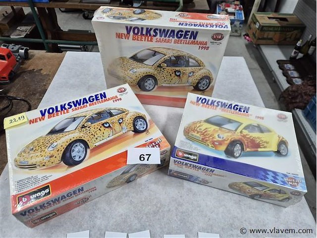 Burago vw 3 stuks - afbeelding 1 van  3