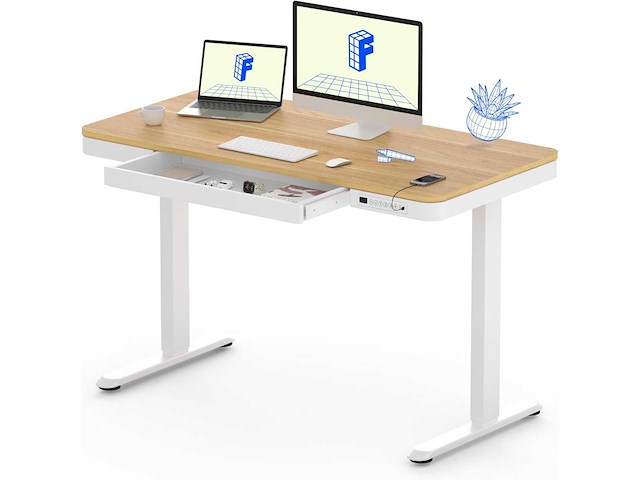 Bureau assis-debout électrique flexispot avec tiroirs - afbeelding 2 van  9