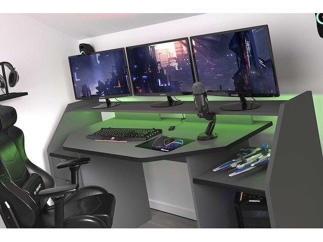 Bureau gaming 180cm met ledstrip 2 - afbeelding 2 van  7