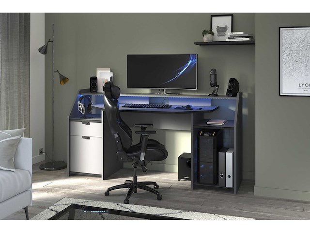 Bureau gaming 180cm met ledstrip 2 - afbeelding 6 van  7