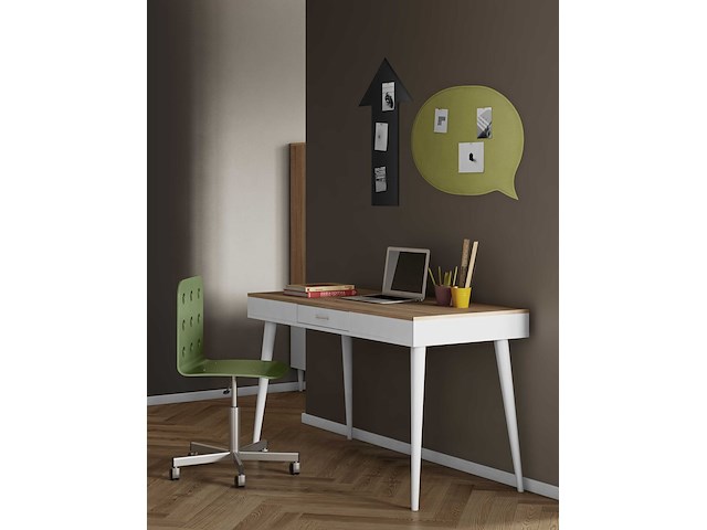 Bureau horizon 134cm - eik/wit - afbeelding 2 van  7