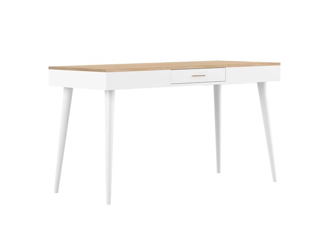 Bureau horizon 134cm - eik/wit - afbeelding 3 van  7