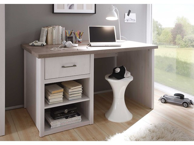 Bureau larnaca 141cm met 1 lade - wit - afbeelding 1 van  6