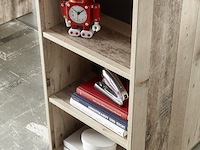 Bureau moleskin 130 cm met 1 deur & 1 lade - antraciet/old style - afbeelding 7 van  7