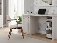 Bureau morris 136cm met 1 deur, 1 lade & 3 vakken - gebleekte helvezia eik - afbeelding 4 van  4