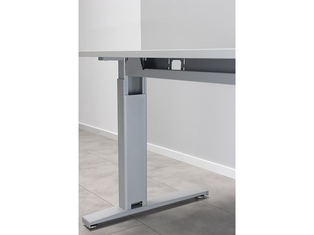 Bureau osmond 160cm mechanisch verstelbaar - lichtgrijs/zilver - afbeelding 4 van  6