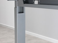 Bureau osmond 160cm mechanisch verstelbaar - lichtgrijs/zilver - afbeelding 4 van  6