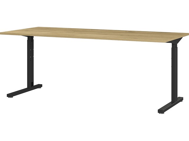 Bureau presley 180cm mechanisch verstelbaar - eik/zwart - afbeelding 1 van  2