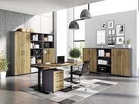 Bureau presley 180cm mechanisch verstelbaar - eik/zwart - afbeelding 2 van  2