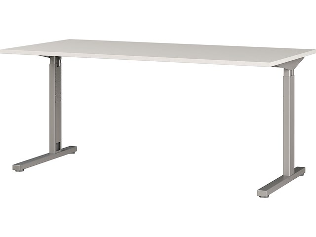 Bureau presley 180cm mechanisch verstelbaar - lichtgrijs/zilver - afbeelding 1 van  4