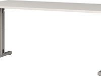 Bureau presley 180cm mechanisch verstelbaar - lichtgrijs/zilver