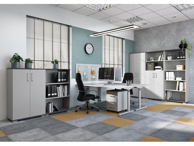 Bureau presley 180cm mechanisch verstelbaar - lichtgrijs/zilver - afbeelding 2 van  4