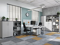 Bureau presley 180cm mechanisch verstelbaar - lichtgrijs/zilver - afbeelding 2 van  4