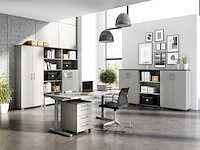 Bureau presley 180cm mechanisch verstelbaar - lichtgrijs/zilver - afbeelding 3 van  4