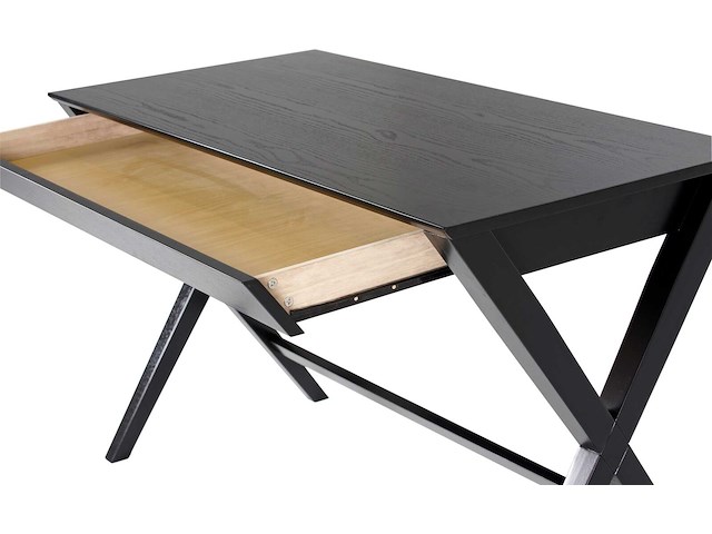 Bureau wami 120cm, 1 lade - zwart - afbeelding 4 van  6