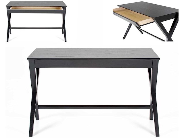 Bureau wami 120cm, 1 lade - zwart - afbeelding 5 van  6