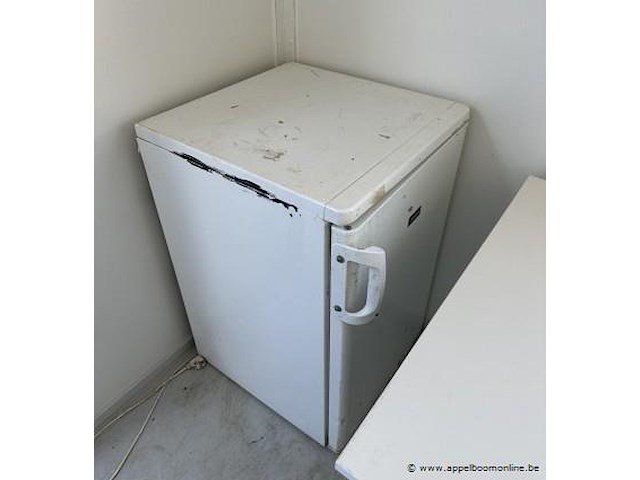 Bureaucontainer, met 2 ramen, deur, 2 tafels, stoelen en koelkast - afbeelding 3 van  3