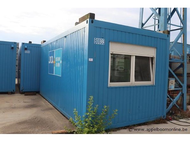 Bureaucontainer, met deur, ramen, bureau, stoelen - afbeelding 1 van  3