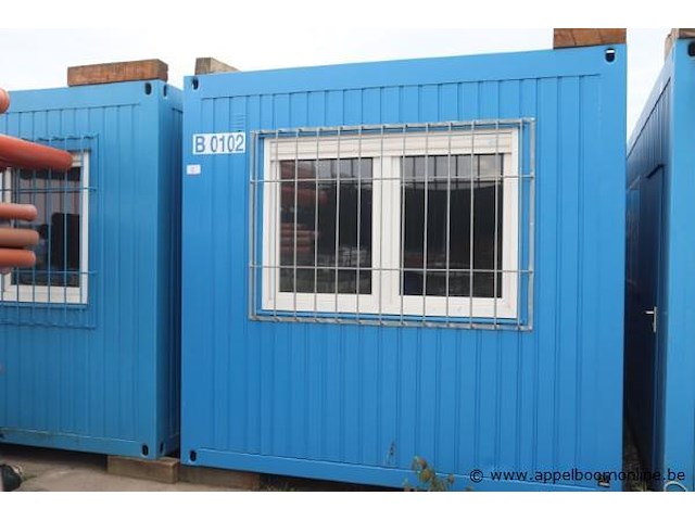 Bureaucontainer, met deur, ramen, bureau, stoelen - afbeelding 1 van  3